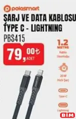 POLOSMART PBS415 ŞARJ VE DATA KABLOSU TYPE-C - LİGHTNİNG
